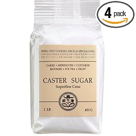 India Tree Caster Sugar, 1 Pound (Pack of 4)