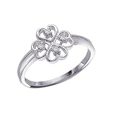 14K White Gold 0.05 ct. Diamond Heart Ring