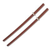 2 Natural Bokens Wood Practice Swords, Wooden Daitos Training Katana