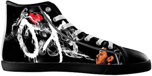 Dander Women's the weeknd xo Black High Top Canvas Shoes US6