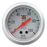 Silver Electric Meter 2 1/16 Oil Pressure 0-100 PSI