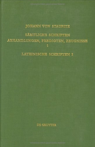 Sämtliche Schriften. Bd 1. Lateinische Schriften I: Tübinger Predigten