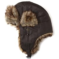 Dickies Men's Faux Wax Bomber Hat, Brown, One Size