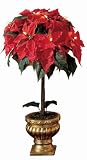 GKI Bethlehem Lighting Weatherproof 35-Light Single Topiary Poinsettia Tree, Red