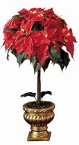 GKI Bethlehem Lighting Weatherproof 35-Light Single Topiary Poinsettia Tree, Red