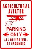 CROP DUSTER PARKING airplane farm sign