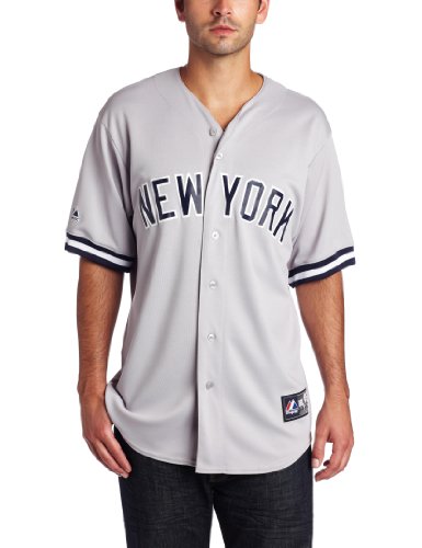 MLB Men's New York Yankees Alex Rodriguez Road Gray Short Sleeve 6 Button Synthetic Replica Baseball Jersey Spring 2012  (Road Gray, Medium)