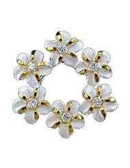 925 Silver Two Tone Plumeria Lei Circle Pendant Hawaiian Silver Jewelry