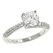 3-sided Twist Diamond Engagement Ring .55cttw (CZ ctr)