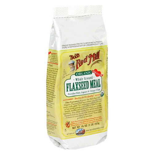 Bob's Red Mill Organic Whole Ground Flaxseed Meal, 16-Ounce Packages (Pack of 4)