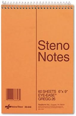 Rediform National Wirebound Steno Notebook - 60 Sheet - 16lb - Gregg Ruled - 6" x 9" - 1 Each - Green Media