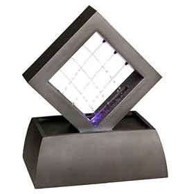 HoMedics WFL-CRS EnviraScape Streaming Waters Illuminated Indoor Fountain, Silver