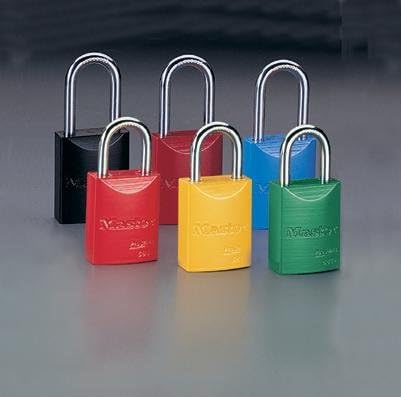 Master Lock Blue 1 31/32" High Body High-Visibility Aluminum Padlock - Keyed ...