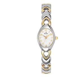 Bulova Ladies White Patterned Bracelet Watch #98V02 by Bulova