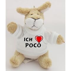 Pl�sch K�nguru Schl�sselhalter mit T-shirt mit Aufschrift Ich liebe Poco