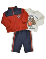 From Amazon.com. Click for details:
 Apparel: Kids Headquarters Baby-Boys Infant 3 Pieces Set Jacket Grizzlies and Pant, Orange/White, 18 Months - Kids Headquarters Apparel: Kids Headquarters Baby-Boys Infant 3 Pieces Set Jacket Grizzlies and Pant, Orange/White, 18 Months - Kids Headquarters