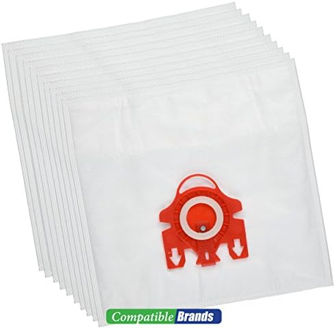 CompatibleBags Miele FJM Compatible Canister Vacuum Bags (10 Pack) with 4 Filters
