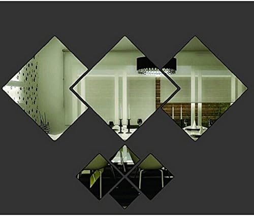 BALILI Modern Diamond Mirror 3D Home Decal Wall Sticker Decoration