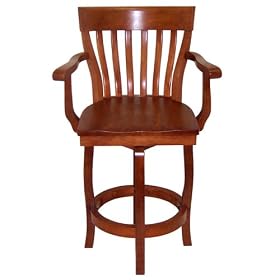 Capri 24” Swivel Stool with Arms – Mahogany 