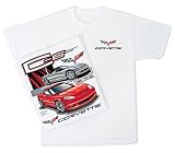 Chevy Corvette C-6 Classic Car Hotrod White Adult T-shirt