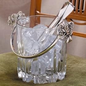 GRAPE BUCKET AND TONG - CRYSTAL ICE BUCKET WITH GRAPE DESIGN HANDLE AND TONG - ice bucket by Jaf Gifts