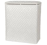 Lamont Home Apollo Snag Proof Wicker Upright Laundry Hamper, White
