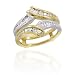 14K Two Tone Gold 1/2 ct. Round and Baguette Cut Diamond Wrap