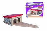 Eichhorn 100001515 - Bahn, Lokschuppen, 7-teilig - Bebäude inklusive Schienen - Buchenholz - verbaubar mit nahezu allen Schienenbahnsystemen