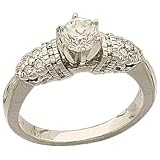 14K White Gold Diamond Engagement Ring (Center stone is not included)