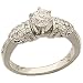 14K White Gold Diamond Engagement Ring (Center stone is not included)