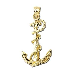 14kt Yellow Gold Anchor Charm Pendant