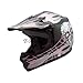 TMS® Youth Black Pink Skull Dirt Bike ATV Motocross Helmet with Goggles and Gloves (Large)
