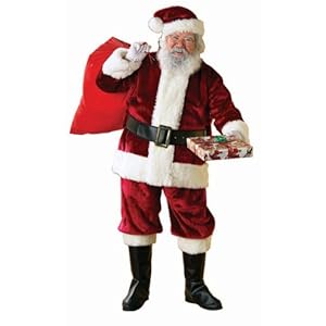 Adult XXL Crimson Regency Plush Santa Suit