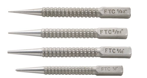 FULLER 620-0136 4-Piece Nail Set and Center Punch Combination with 1/32-Inch, 2/32-Inch, 3/32-Inch Nail Sets and 1/8-Inch Center Punch