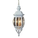 Beveled Glass 3 Light Hanging Lantern - White