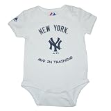 Majestic New York Yankees MLB Baby / Infant Short Sleeve One-Piece Bodysuit / Romper / Onesie - White
