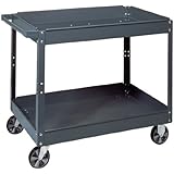 Edsal SC2024 Industrial Gray Commercial Service Cart, Steel, 500lbs Capacity, 24" Width x 32" Height x 36" Depth, 3 Shelves