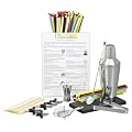 Deluxe Cocktail Set 14teilig Kombi Shaker mit Strohhalm, Barmatte