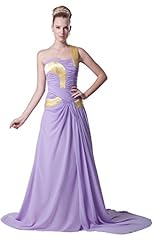  One Shoulder Sleeveless Charmeuse/Chiffon Evening Dress  With Ruffles