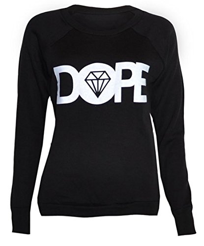 Womens Dope Sweater Jumper Top (4/6 (UK8/10), BLACK)