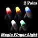 OUERMAMA 2 Pairs Magic Finger Light Up Thumb Tips Party Magic Tricks