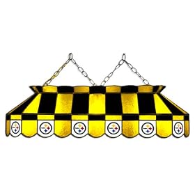 Imperial Pittsburgh Steelers Licensed 40-Inch Rectangular Stained Glass Billiard Table Light