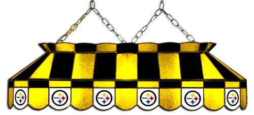 Imperial Pittsburgh Steelers Licensed 40-Inch Rectangular Stained Glass Billiard Table Light