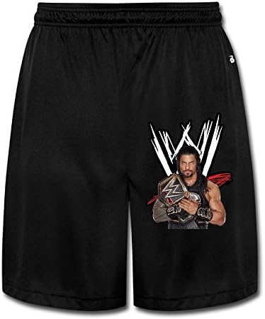 YOUARN Men's Roman Reigns Boxing Heavyweight Champion Shorts Sweatpants Black