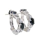 White Gold GENUINE Sapphire LC Earrings