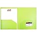 JAM Paper® - Lime Green Heavy Duty Plastic 2 Pocket Presentation School Folder - Sold individually