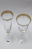 Produkt-Bild: Bohemia Cristal Weinglas, Weinkelch 250 ml Angela 6-er Set Mundgeblasen, 24% Bleikristall, mit Gravur mit goldenen Rand
