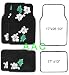 A Set of 4 Universal Fit Plush Hawaiian Hibiscus Floral Carpet Floor Mats for Cars / Truck - Black Floor Mats with White Hibiscus