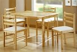 5-PC Wooden Dinette Set-1 Table + 4 Chairs