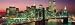 Laminated Manhattan Skyline by Night New York Photography 30.5x91.5cm Slim Print